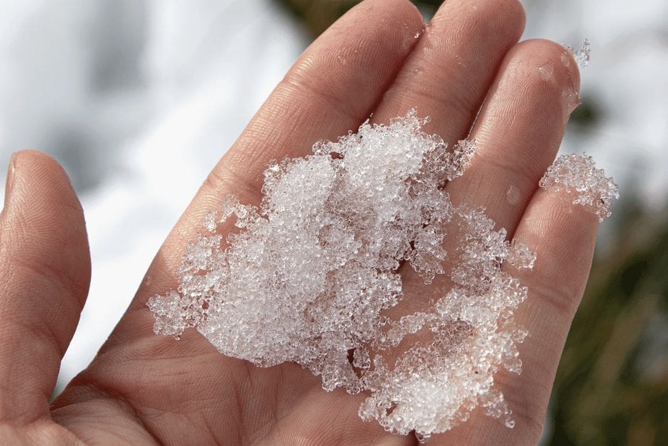 Hailstones held in a hand after a North Texas hailstorm, the moment people start wondering what to do after a hailstorm